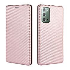 Custodia Portafoglio In Pelle Cover con Supporto L04Z per Samsung Galaxy Note 20 5G Oro Rosa