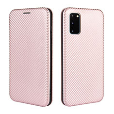 Custodia Portafoglio In Pelle Cover con Supporto L04Z per Samsung Galaxy S20 Lite 5G Oro Rosa