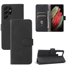 Custodia Portafoglio In Pelle Cover con Supporto L04Z per Samsung Galaxy S21 Ultra 5G Nero