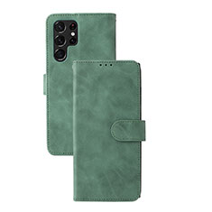 Custodia Portafoglio In Pelle Cover con Supporto L04Z per Samsung Galaxy S24 Ultra 5G Verde