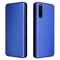 Custodia Portafoglio In Pelle Cover con Supporto L04Z per Sony Xperia 10 III SO-52B Blu