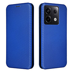 Custodia Portafoglio In Pelle Cover con Supporto L04Z per Xiaomi Redmi Note 13 Pro 5G Blu