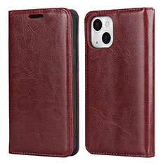 Custodia Portafoglio In Pelle Cover con Supporto L05 per Apple iPhone 13 Mini Rosso Rosa