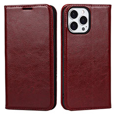 Custodia Portafoglio In Pelle Cover con Supporto L05 per Apple iPhone 13 Pro Max Rosso Rosa