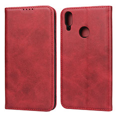 Custodia Portafoglio In Pelle Cover con Supporto L05 per Huawei Y7 (2019) Rosso