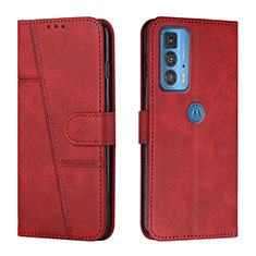 Custodia Portafoglio In Pelle Cover con Supporto L05 per Motorola Moto Edge S Pro 5G Rosso