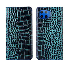 Custodia Portafoglio In Pelle Cover con Supporto L05 per Motorola Moto G 5G Plus Cielo Blu