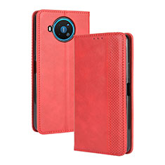 Custodia Portafoglio In Pelle Cover con Supporto L05 per Nokia 8.3 5G Rosso