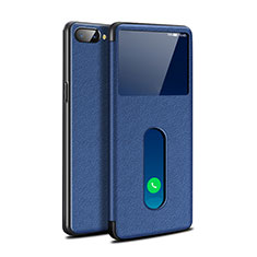 Custodia Portafoglio In Pelle Cover con Supporto L05 per Oppo AX5 Blu