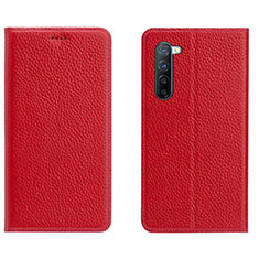 Custodia Portafoglio In Pelle Cover con Supporto L05 per Oppo Find X2 Lite Rosso