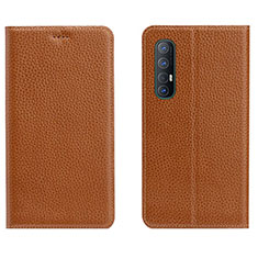 Custodia Portafoglio In Pelle Cover con Supporto L05 per Oppo Find X2 Neo Arancione