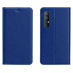 Custodia Portafoglio In Pelle Cover con Supporto L05 per Oppo Find X2 Neo Blu