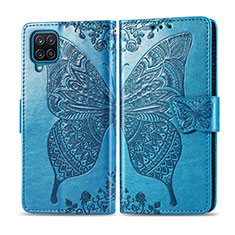 Custodia Portafoglio In Pelle Cover con Supporto L05 per Samsung Galaxy A12 Nacho Cielo Blu