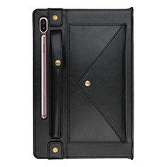 Custodia Portafoglio In Pelle Cover con Supporto L05 per Samsung Galaxy Tab S6 10.5 SM-T860 Nero