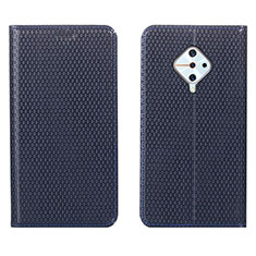 Custodia Portafoglio In Pelle Cover con Supporto L05 per Vivo S1 Pro Blu
