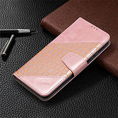 Custodia Portafoglio In Pelle Cover con Supporto L05 per Xiaomi Redmi 10A 4G Oro Rosa