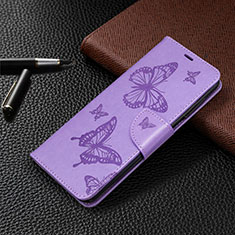 Custodia Portafoglio In Pelle Cover con Supporto L05 per Xiaomi Redmi Note 9 Pro Viola