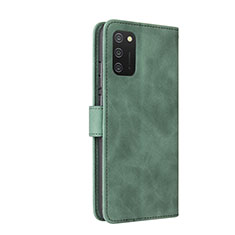 Custodia Portafoglio In Pelle Cover con Supporto L05Z per Samsung Galaxy A02s Verde