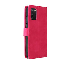 Custodia Portafoglio In Pelle Cover con Supporto L05Z per Samsung Galaxy A03s Rosa Caldo