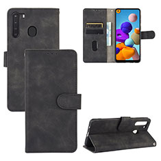 Custodia Portafoglio In Pelle Cover con Supporto L05Z per Samsung Galaxy A21 Nero