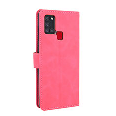 Custodia Portafoglio In Pelle Cover con Supporto L05Z per Samsung Galaxy A21s Rosa Caldo