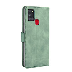 Custodia Portafoglio In Pelle Cover con Supporto L05Z per Samsung Galaxy A21s Verde