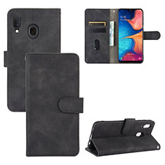 Custodia Portafoglio In Pelle Cover con Supporto L05Z per Samsung Galaxy A30 Nero