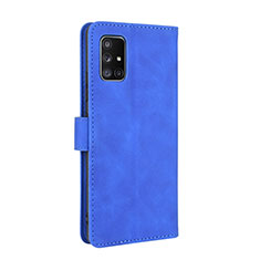 Custodia Portafoglio In Pelle Cover con Supporto L05Z per Samsung Galaxy A51 4G Blu
