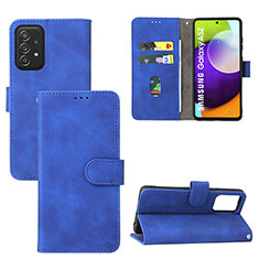 Custodia Portafoglio In Pelle Cover con Supporto L05Z per Samsung Galaxy A52 5G Blu