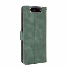 Custodia Portafoglio In Pelle Cover con Supporto L05Z per Samsung Galaxy A80 Verde