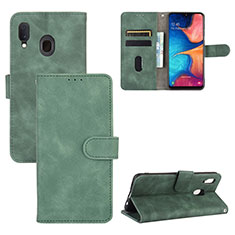 Custodia Portafoglio In Pelle Cover con Supporto L05Z per Samsung Galaxy M10S Verde
