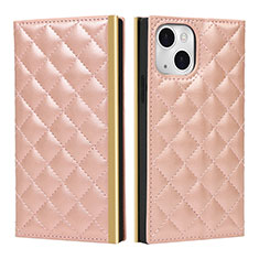 Custodia Portafoglio In Pelle Cover con Supporto L06 per Apple iPhone 13 Mini Oro Rosa