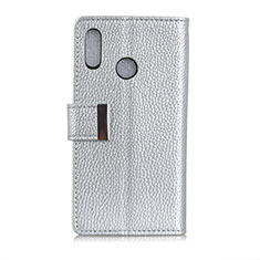 Custodia Portafoglio In Pelle Cover con Supporto L06 per Asus Zenfone 5 ZS620KL Argento