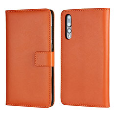 Custodia Portafoglio In Pelle Cover con Supporto L06 per Huawei P20 Pro Arancione