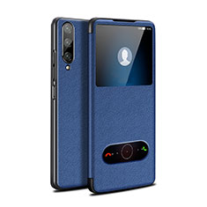 Custodia Portafoglio In Pelle Cover con Supporto L06 per Huawei Y9s Blu