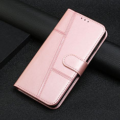 Custodia Portafoglio In Pelle Cover con Supporto L06 per Motorola Moto Edge 20 Pro 5G Oro Rosa