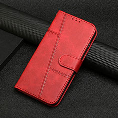 Custodia Portafoglio In Pelle Cover con Supporto L06 per Motorola Moto Edge 20 Pro 5G Rosso