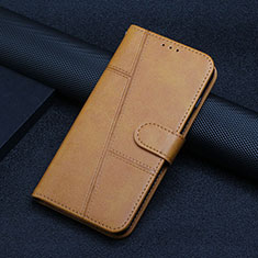 Custodia Portafoglio In Pelle Cover con Supporto L06 per Motorola Moto Edge S Pro 5G Marrone Chiaro