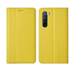 Custodia Portafoglio In Pelle Cover con Supporto L06 per Oppo Find X2 Lite Giallo