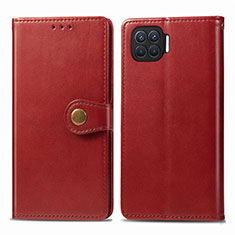 Custodia Portafoglio In Pelle Cover con Supporto L06 per Oppo Reno4 F Rosso