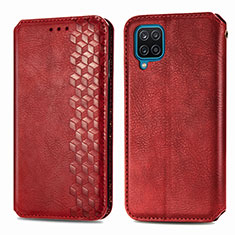 Custodia Portafoglio In Pelle Cover con Supporto L06 per Samsung Galaxy A12 Nacho Rosso