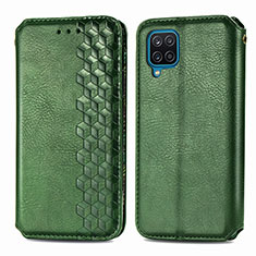 Custodia Portafoglio In Pelle Cover con Supporto L06 per Samsung Galaxy A12 Nacho Verde