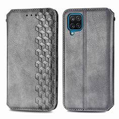 Custodia Portafoglio In Pelle Cover con Supporto L06 per Samsung Galaxy M12 Grigio