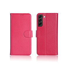 Custodia Portafoglio In Pelle Cover con Supporto L06 per Samsung Galaxy S24 5G Rosa Caldo