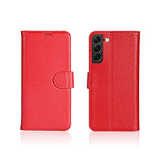 Custodia Portafoglio In Pelle Cover con Supporto L06 per Samsung Galaxy S24 5G Rosso