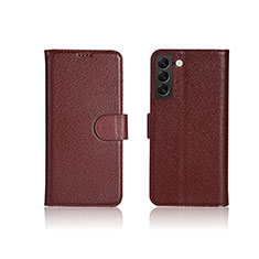 Custodia Portafoglio In Pelle Cover con Supporto L06 per Samsung Galaxy S24 5G Rosso Rosa