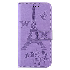 Custodia Portafoglio In Pelle Cover con Supporto L06 per Sony Xperia 8 Lavanda