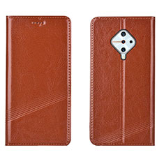 Custodia Portafoglio In Pelle Cover con Supporto L06 per Vivo S1 Pro Arancione