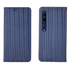 Custodia Portafoglio In Pelle Cover con Supporto L06 per Xiaomi Mi 10 Blu