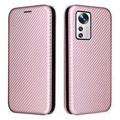 Custodia Portafoglio In Pelle Cover con Supporto L06 per Xiaomi Mi 12 Lite 5G Oro Rosa